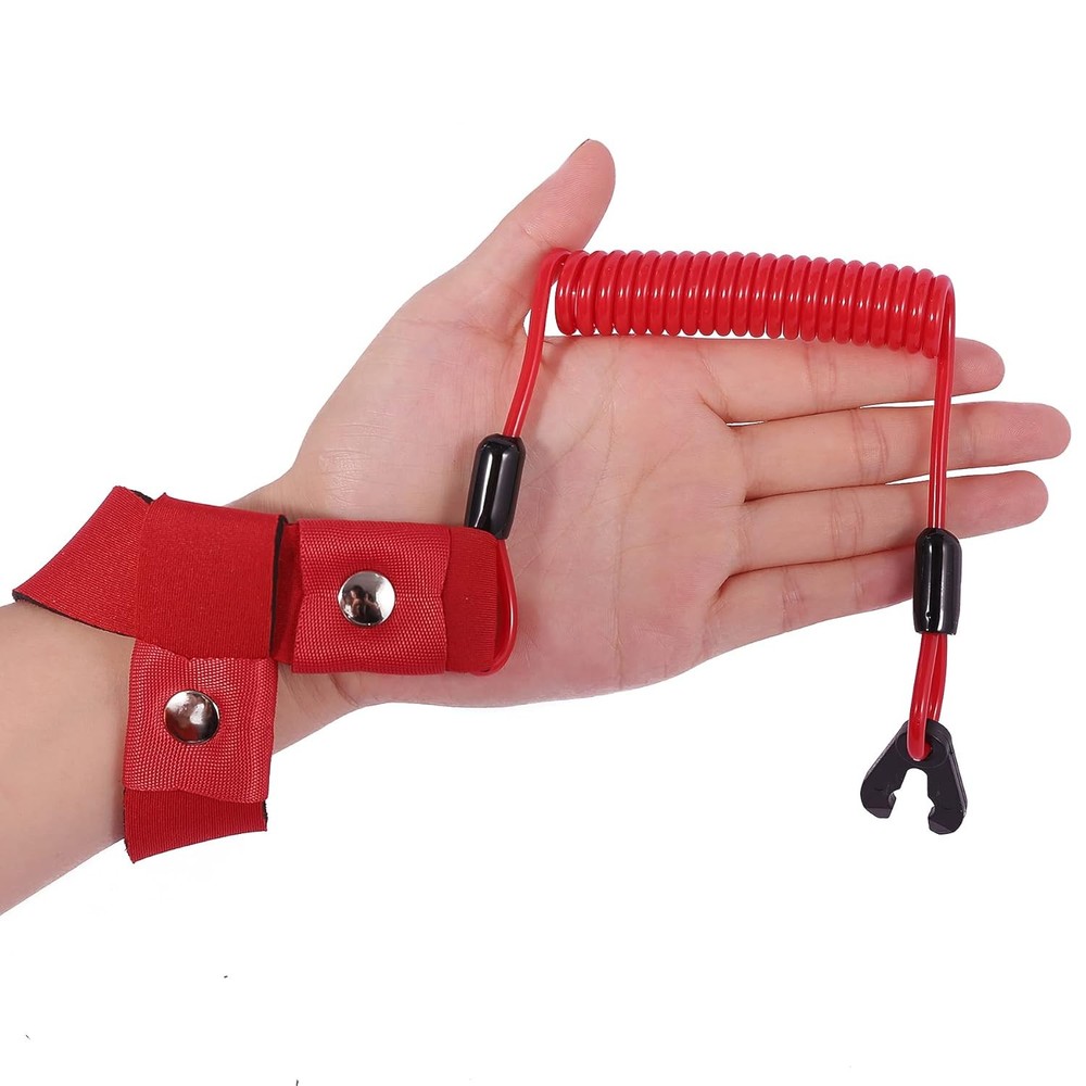 Jet ski engine stop safety lanyard tether cord