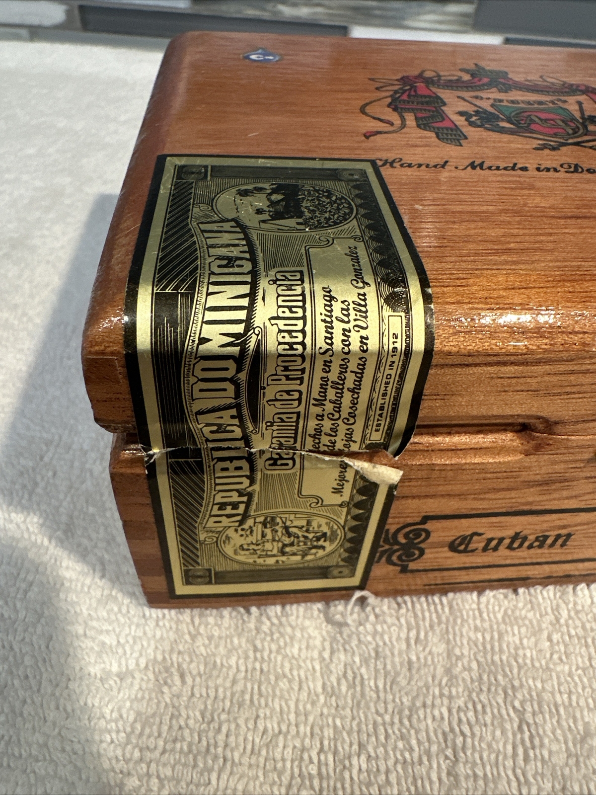 Arturo Fuente Wooden Empty Cigar Box Cuban Corona Empty