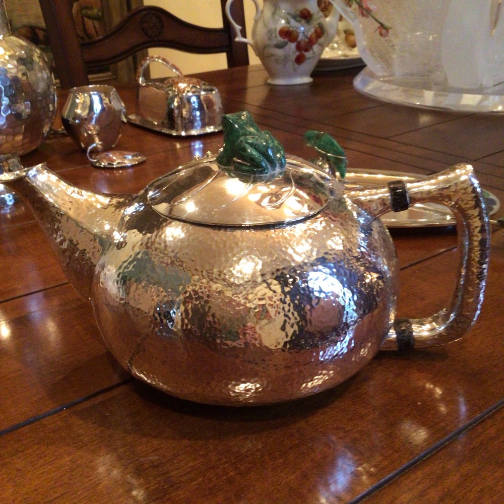 GORGEOUS LARGE SILVERPLATE EMILIA CASTILLO LARGE TEAPOT NEIMAN MARCUS PRISTINE