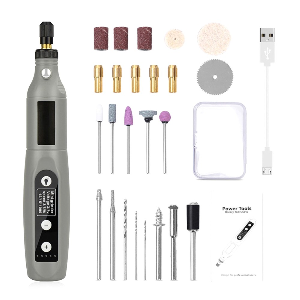 USB Cordless Electric 5-Speed Adjustable Mini Drill Grinder With LED Light
