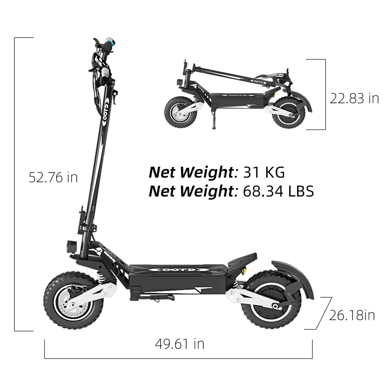 5000W Electric Scooter for Adults 55Miles 50MPH Off-Road Tire Fast E-Scooter NFC