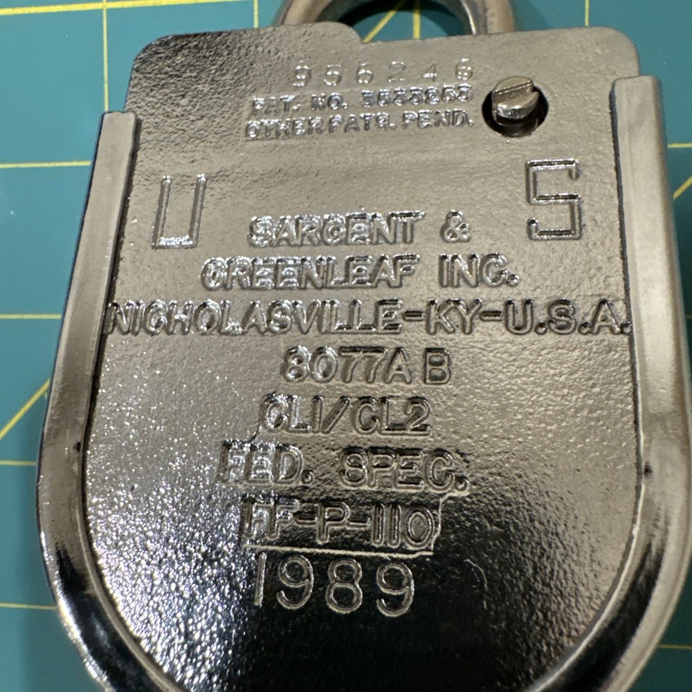 Sargent & Greenleaf Key High Security Key Changing Combination Padlock 8077