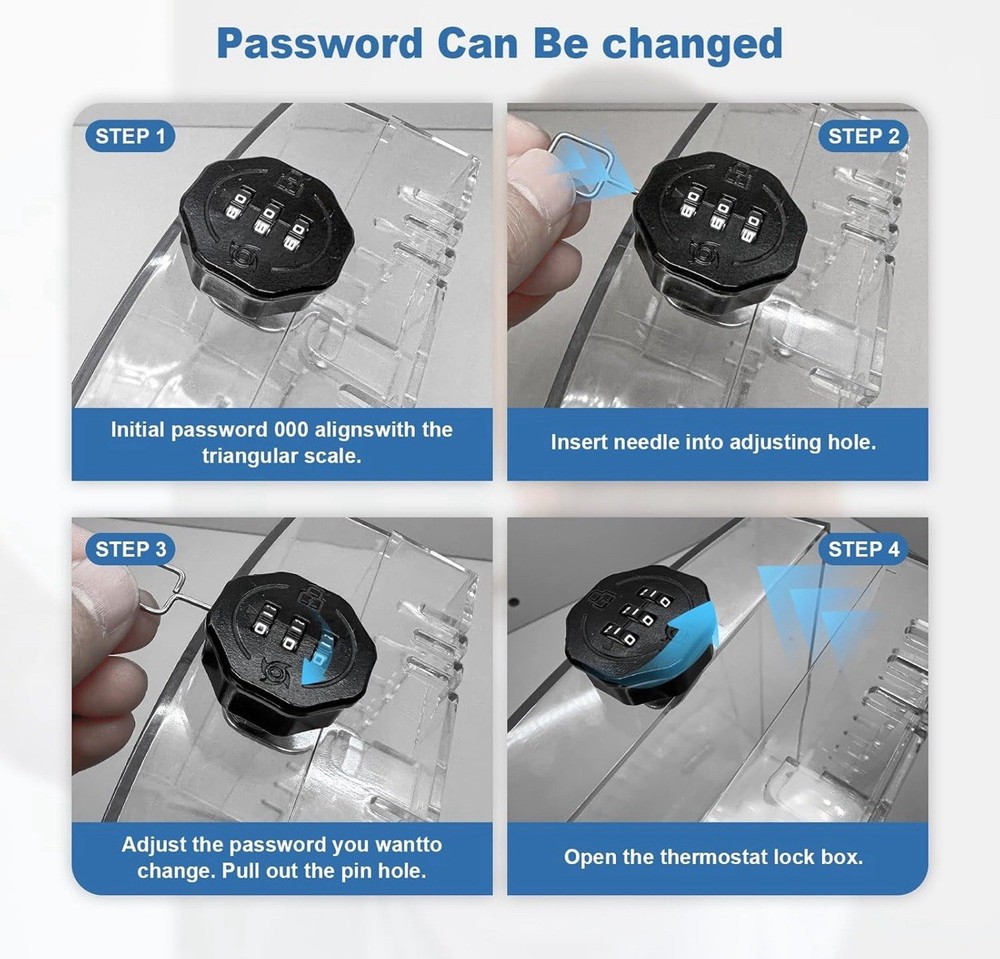 2 Pack Large Thermostat Guard /Lock Box W/Changeable Combination