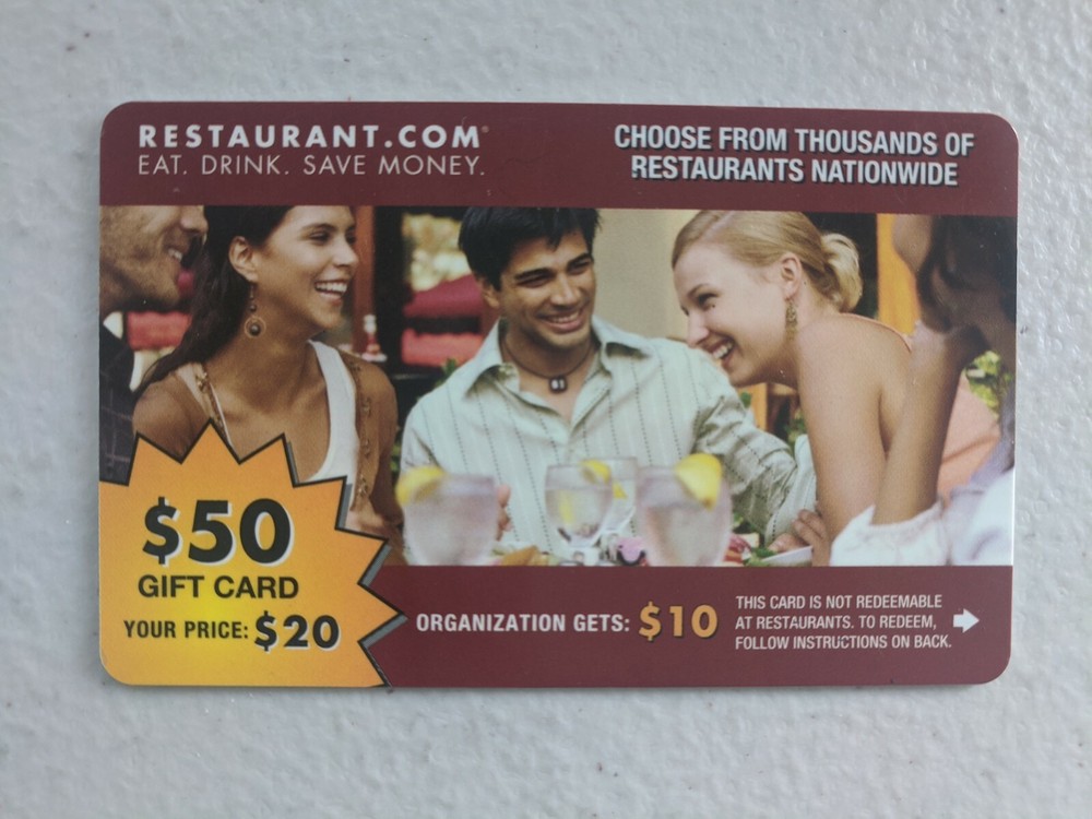 (1) $50.00 gift card for Restaurant.com