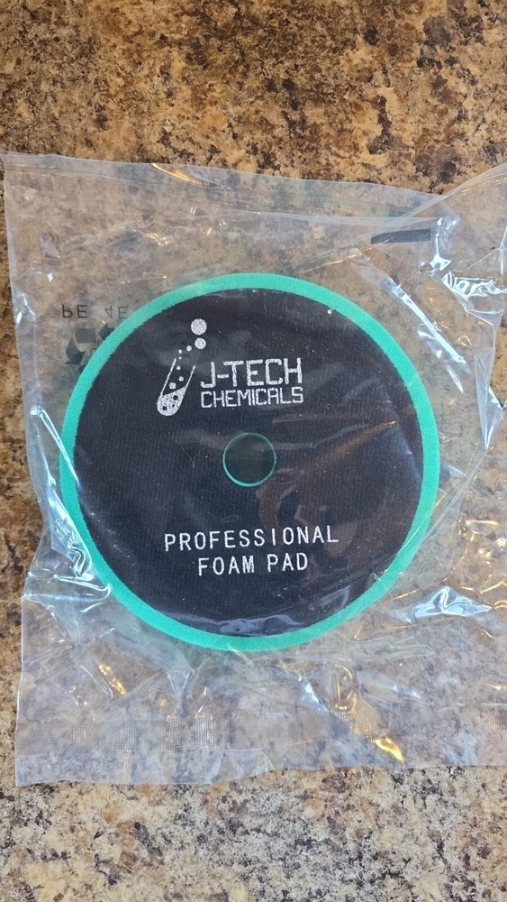 J-TECH HEXLOGIC GREEN HEAVY FOAM HOOK & LOOP CUTTING PAD 5" FOR MACHINE POLISHER
