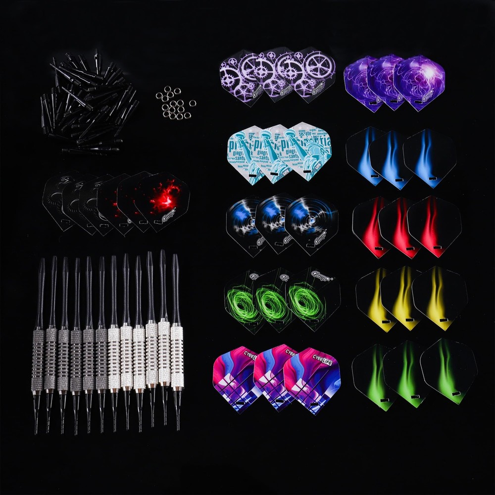 16g Soft tip Darts with Extra Flights and Plastic Points For Beginners
