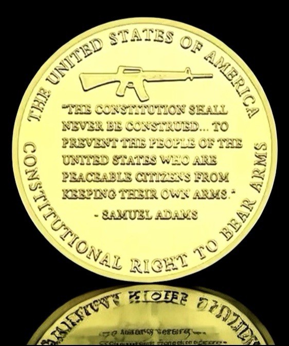 24K GOLD LAYERED COLORIZED SECOND AMENDMENT RIGHTS ROUND BU