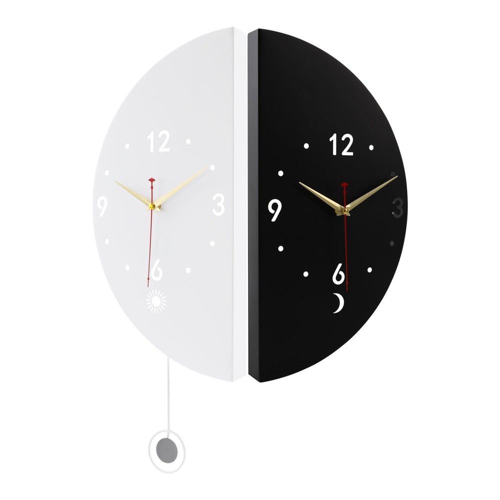Wall Clock Decoration Double-sided Corner Wall Clock White+black Wall Clock