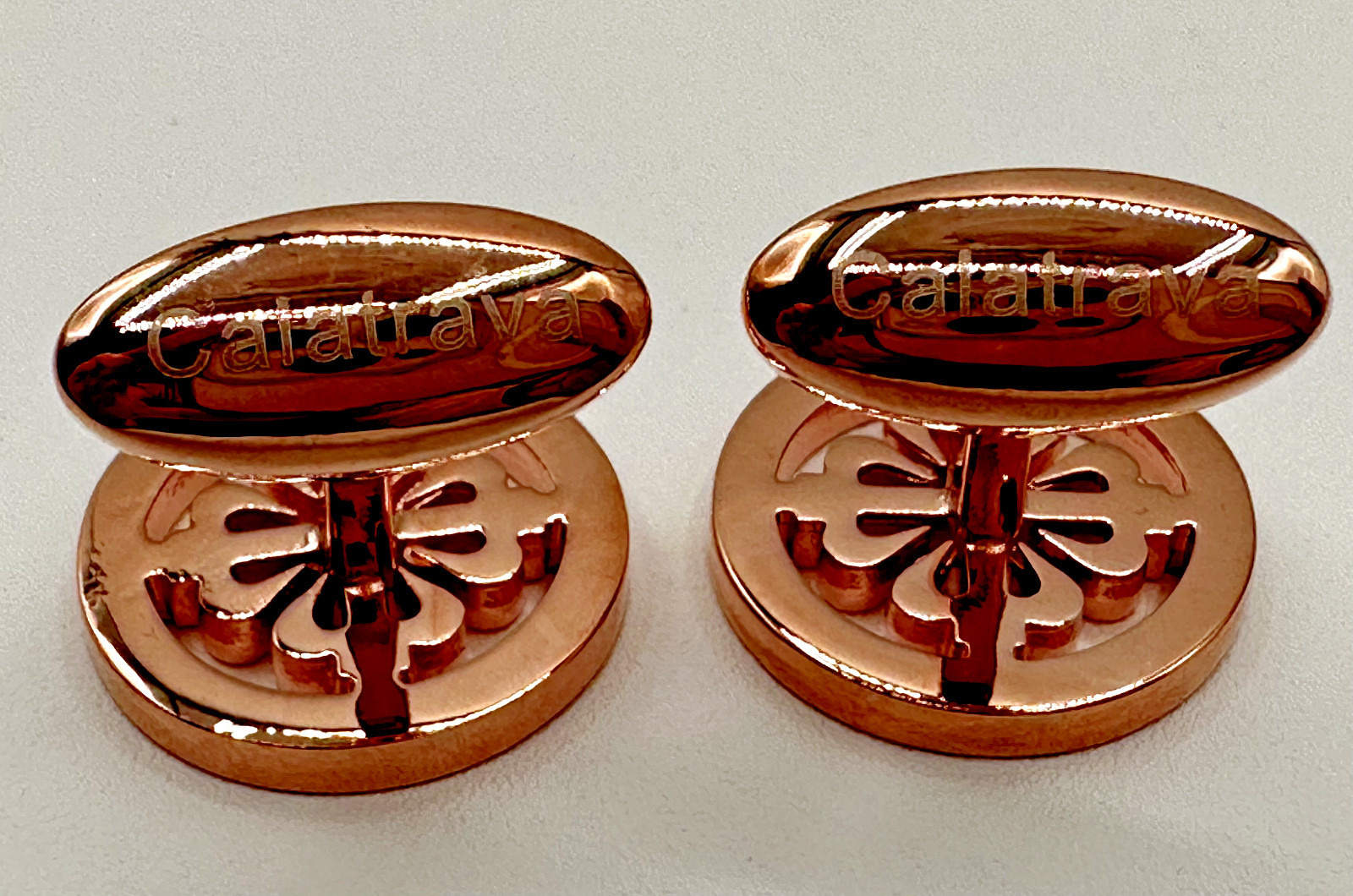 Genuine Patek Philippe Coin Edge Concessionaires Cufflinks Rose Gold w/Gift Box