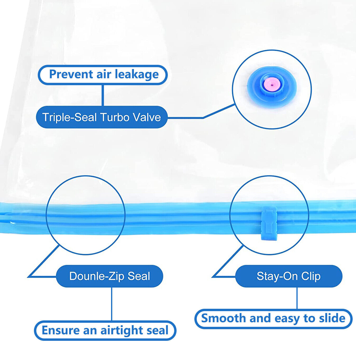 12Pcs Vacuum Storage Bags - 2 Jumbo, 5 Large, 5 Medium - Space Saver+Hand Pump