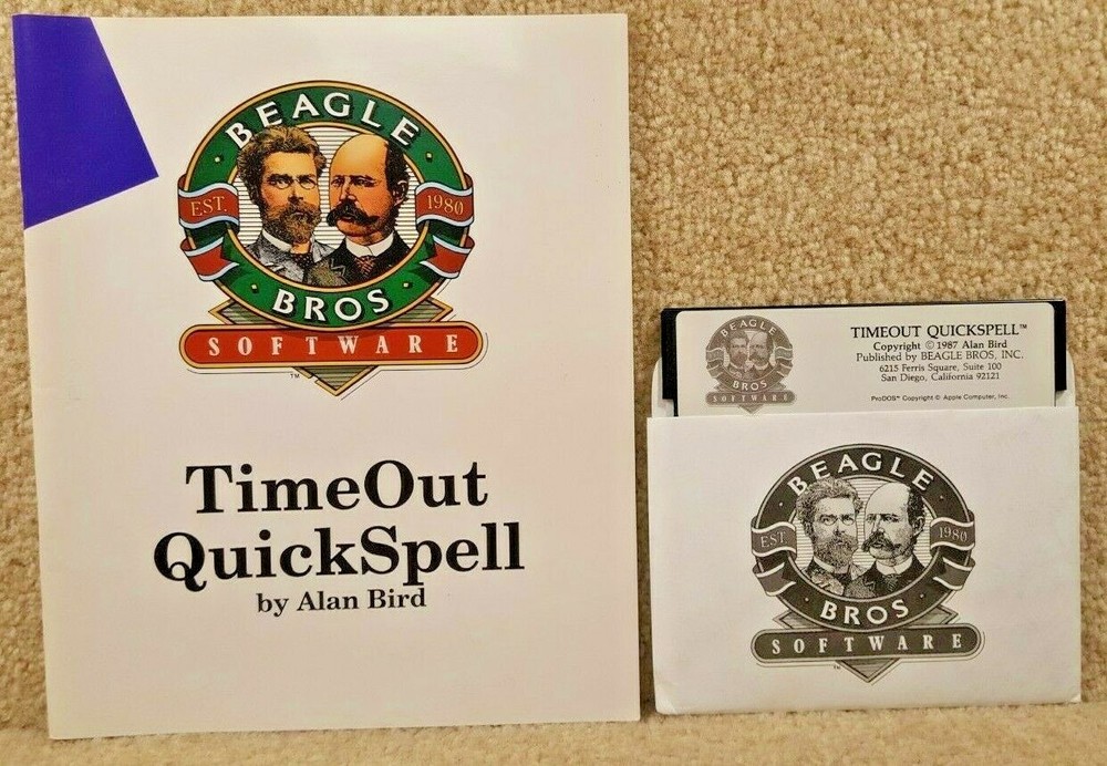 1987 Beagle Bros Micro Software Apple Timeout Quickspell IIe IIc IIgs Disk Guide