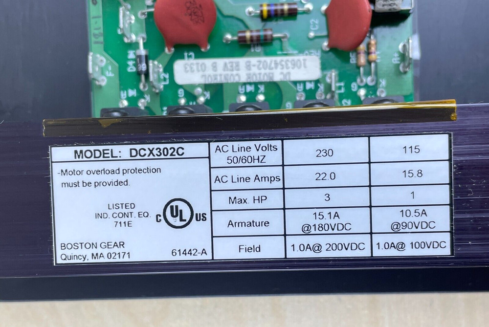 Boston Gear DCX302C DC Drive Control Interface Board