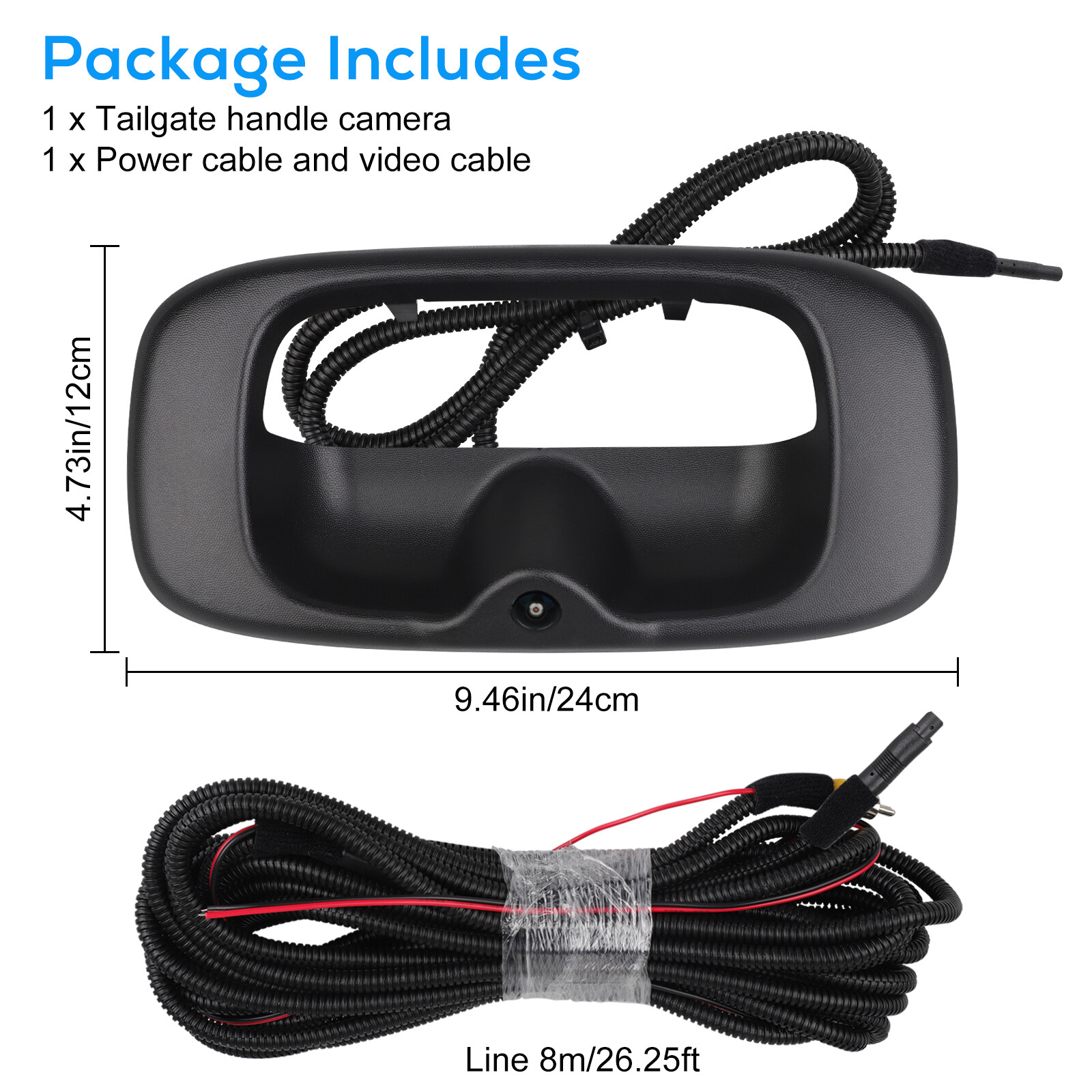 HD Tailgate Handle Backup Camera w/Wire for 1999-2006 Chevy Silverado GMC Sierra