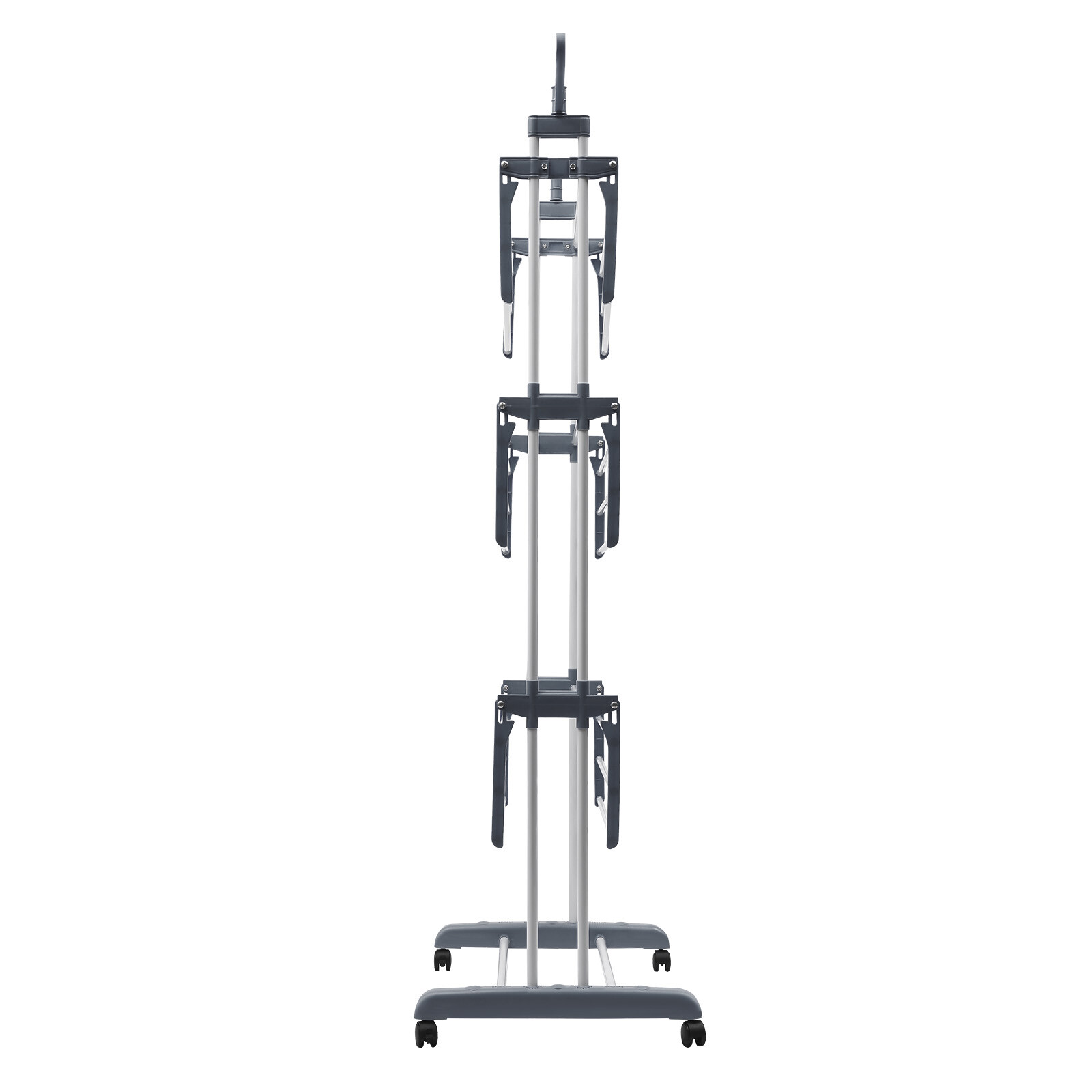 4 Tier Mobile Clothes Drying Rack Metal Laundry Garment Dryer Stand W/Wheels