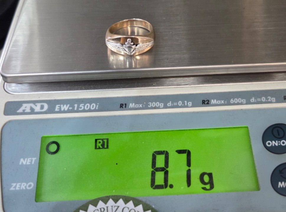 1943 US Navy Flyer 14k and Sterling Ring 8.7g size 9.75