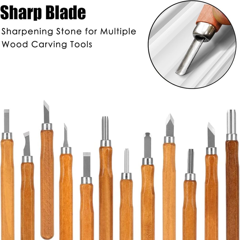 Wood Carving Sharpener 1000 Grit Whetstone with Grooves for Chisels Gouges