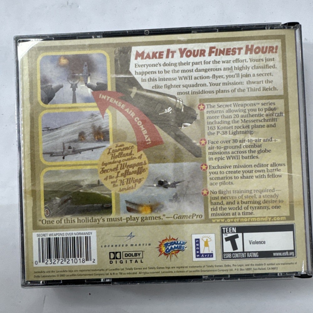 Secret Weapons Over Normandy PC Game. CIB Tested (3)