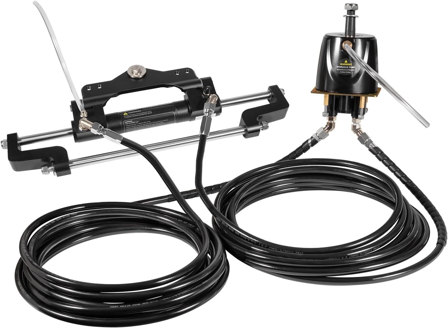 200HP Boat Hydraulic Outboard Steering Kit 26ft for Most Single Outboard-Powered