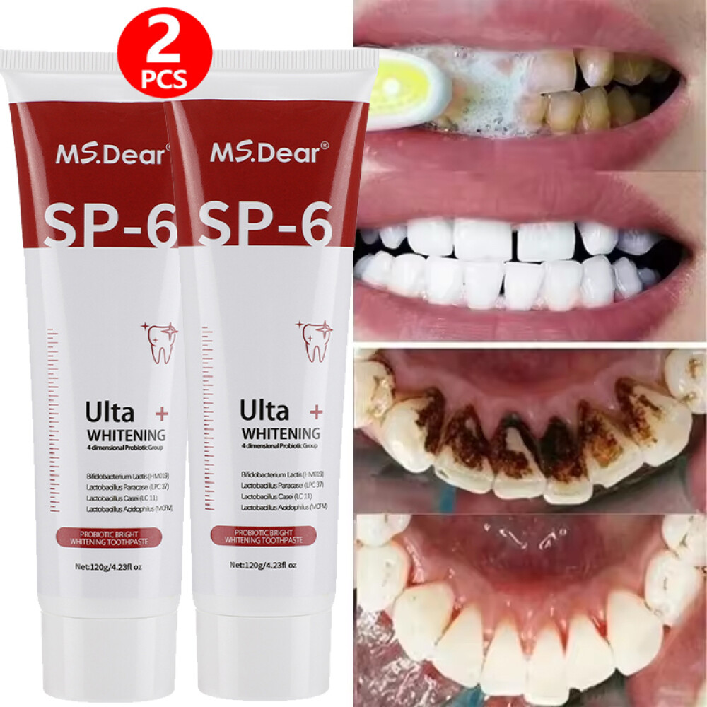 2PCS SP-6 Probiotic Toothpaste,Sp-6 Toothpaste Whitening Quick White Toothpaste