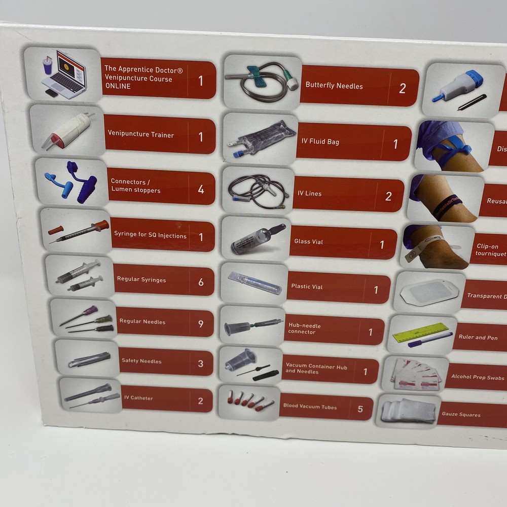 The Apprentice Doctor Venipuncture Course & Training Kit 29 Pcs Inside