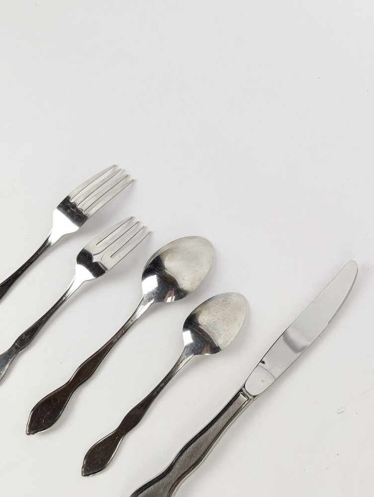 5 Pc Oneida Rogers TWILIGHT Place Setting Burnished Stainless Flatware