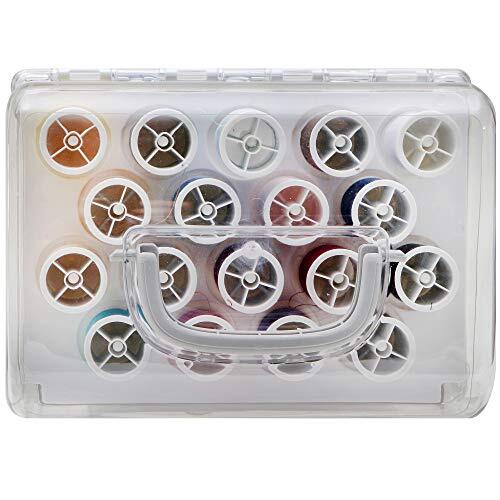 Portable Sewing Tool Set with 40 Thread Spools and Customizable Storage System