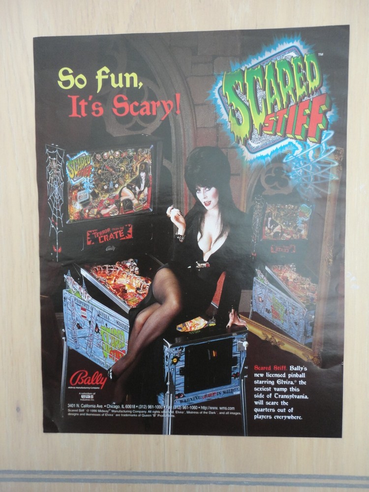 Bally Scared Stiff Pinball Machine Flyer Magazine Pull Out Advertisement