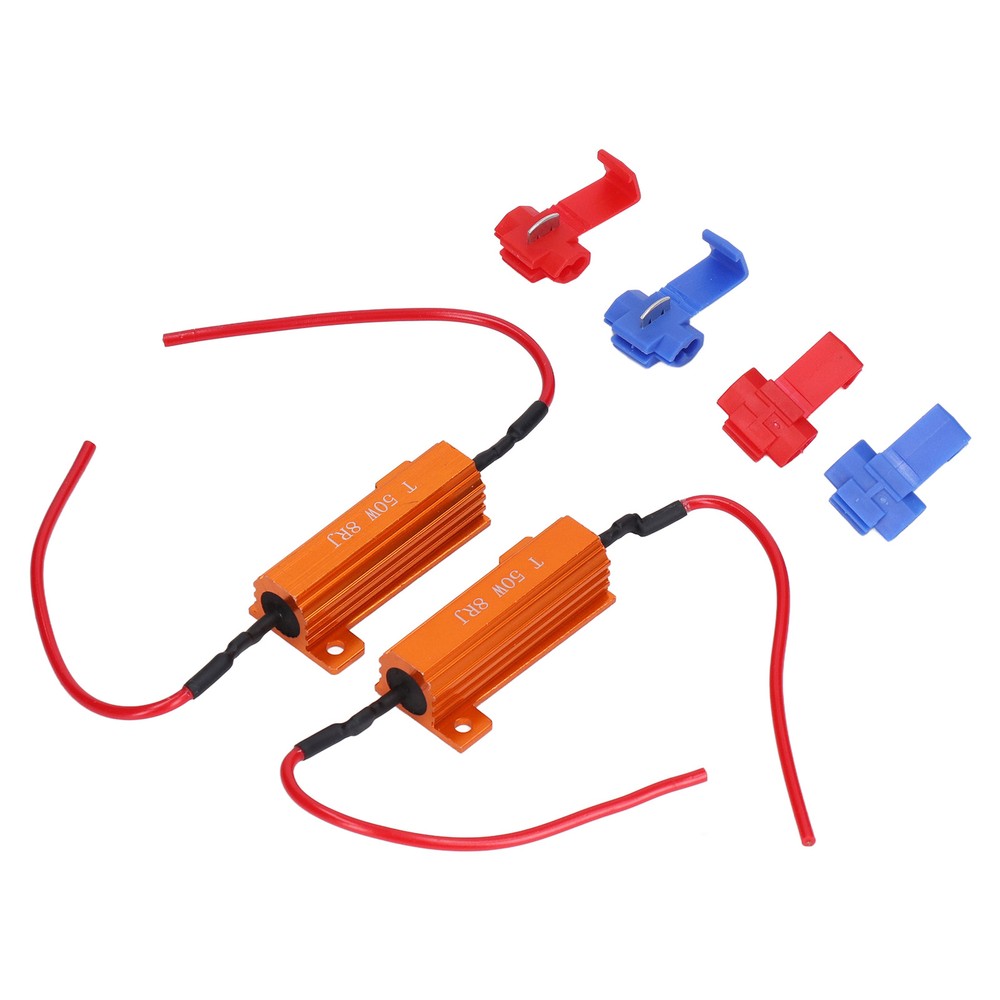2 Sets Load Resistor 50W 8Ohm Error Accessory Kit For LED Light DRL
