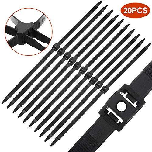 20 Pcs Heavy Duty Double Locking Zip Ties Disposable Plastic Cable Ties