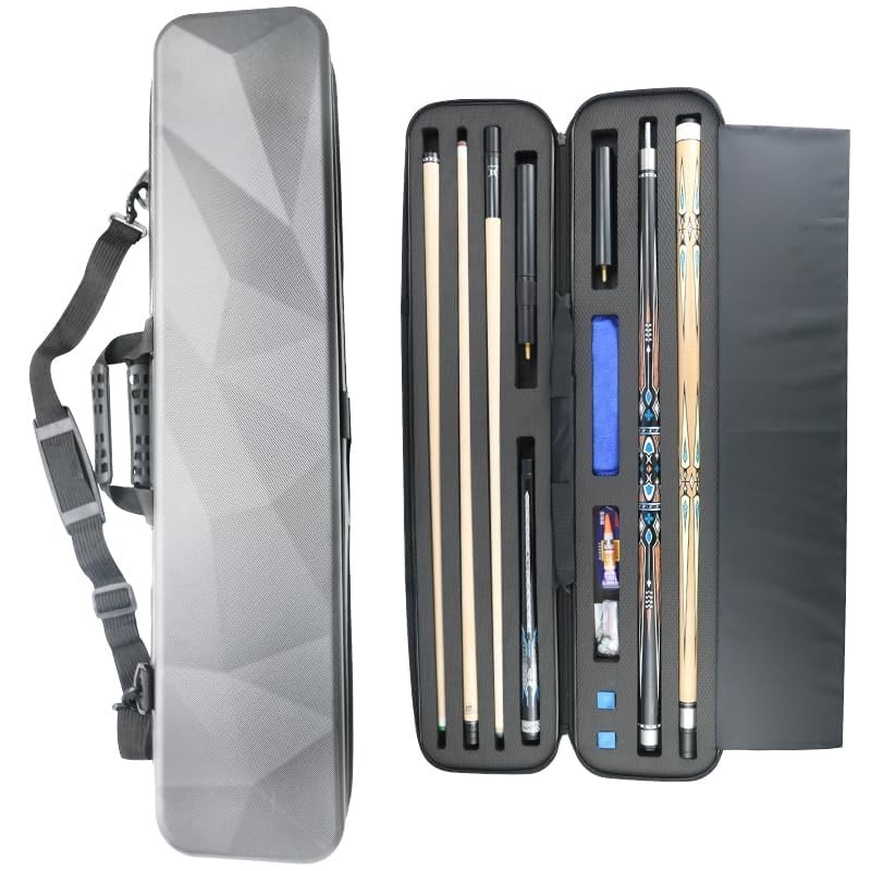 ABS Material Hard Pool Cue Case 2x3 for 1/2 Pool Cues,Durable Construction,Pr...