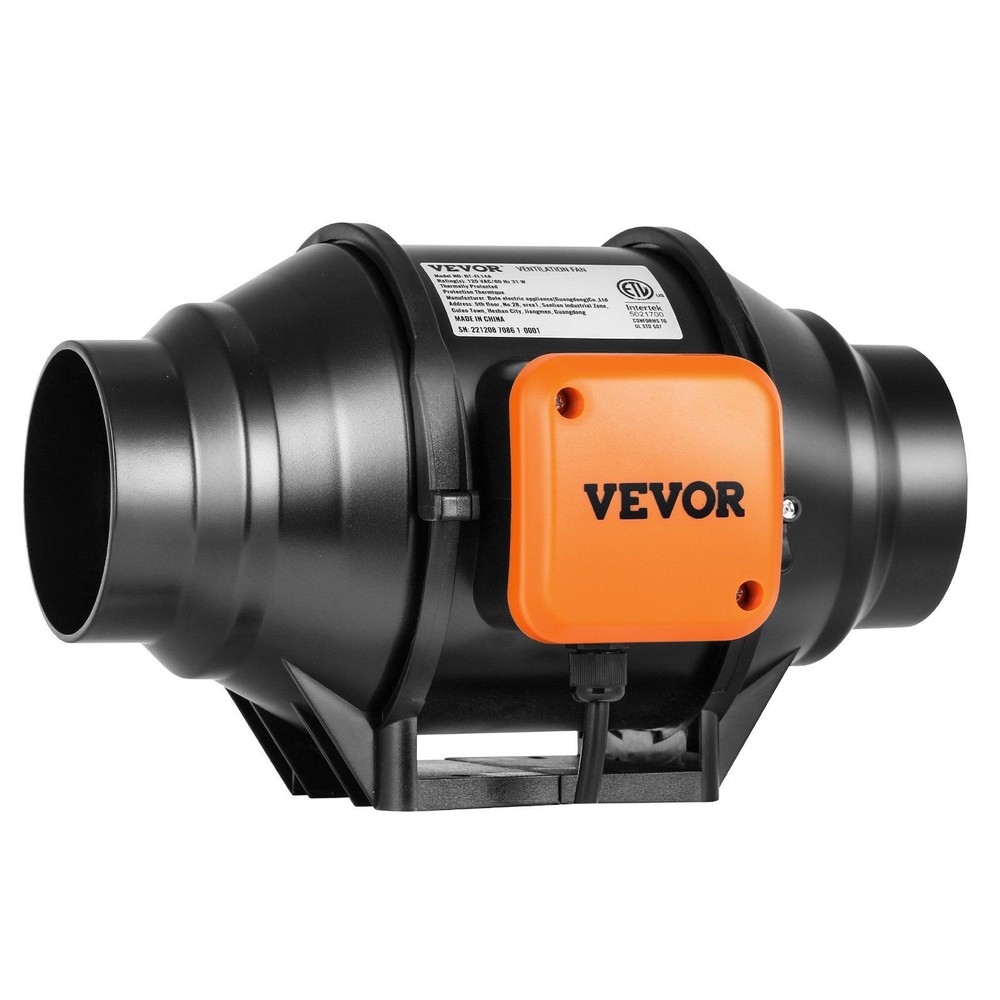 4in 200CFM Sturdy Inline Blower with Durable Mounting Straps Included
