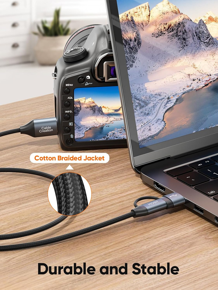 Cablecreation USB C Hard Drive Cable 1FT, 5Gbps USB A/C to Micro B, Compatible w