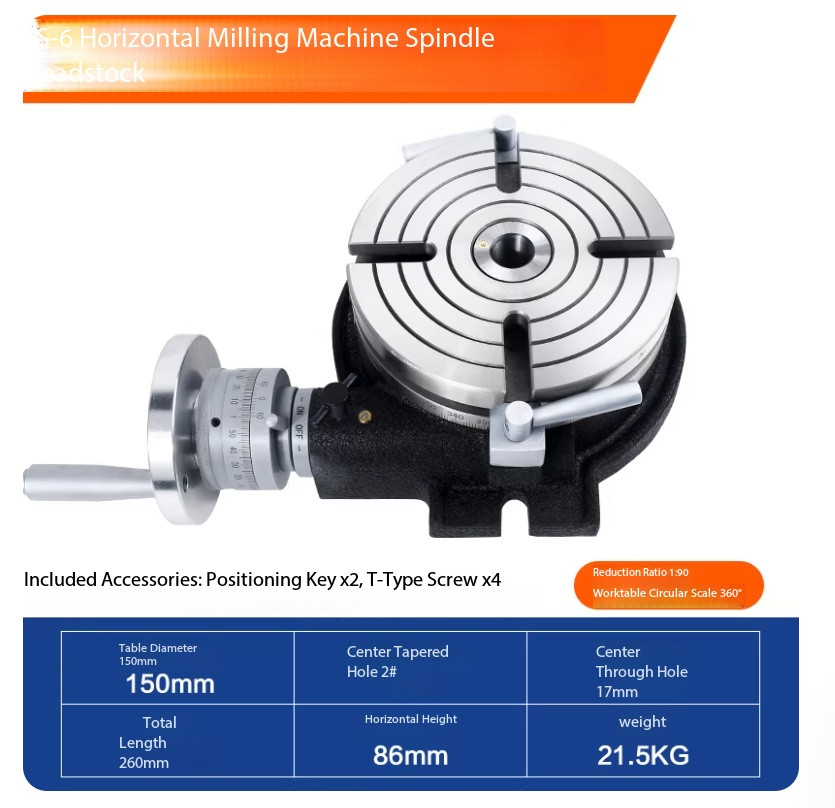 Horizontal Universal Indexing Table, Work Table, Rotary Indexer, Milling Machine