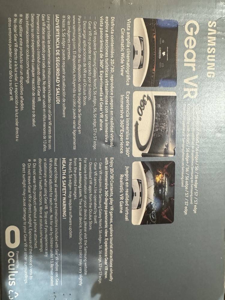 Samsung Gear VR Oculus Headset Virtual Reality Video Game Accessory