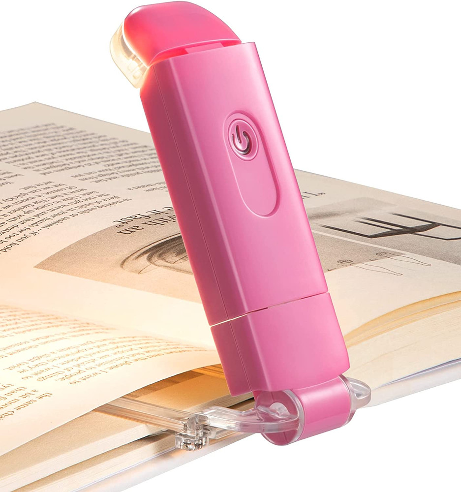USB Rechargeable Book Reading Light, Warm White, Brightness Adjustable, LED Clip