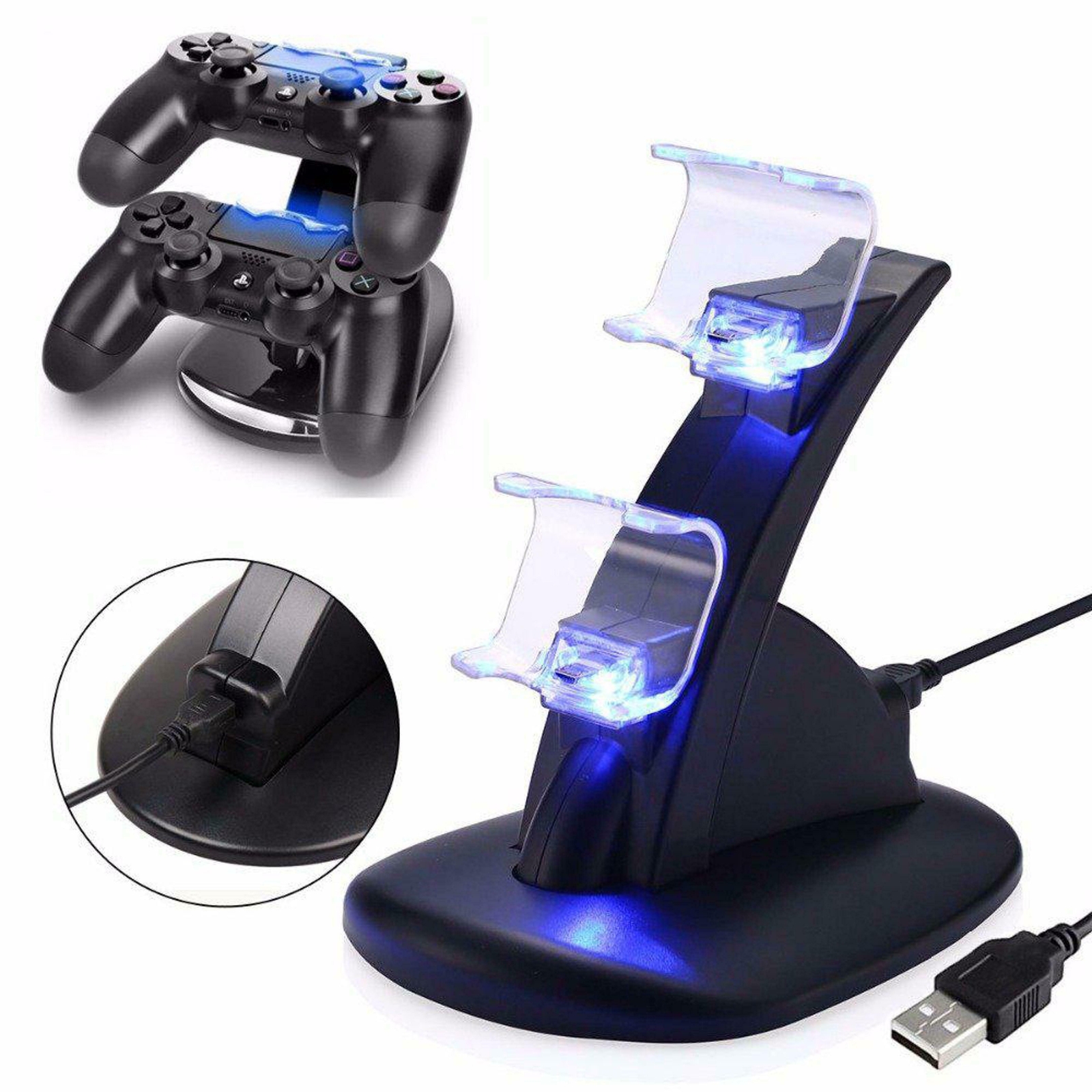 For PS4 PlayStation4 Controller Dual USB Charger LED Dock Station Charging Stand