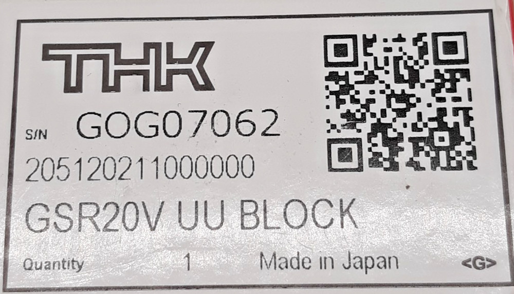 THK GSR20V UU BLOCK Linear Guide, 205120211000000
