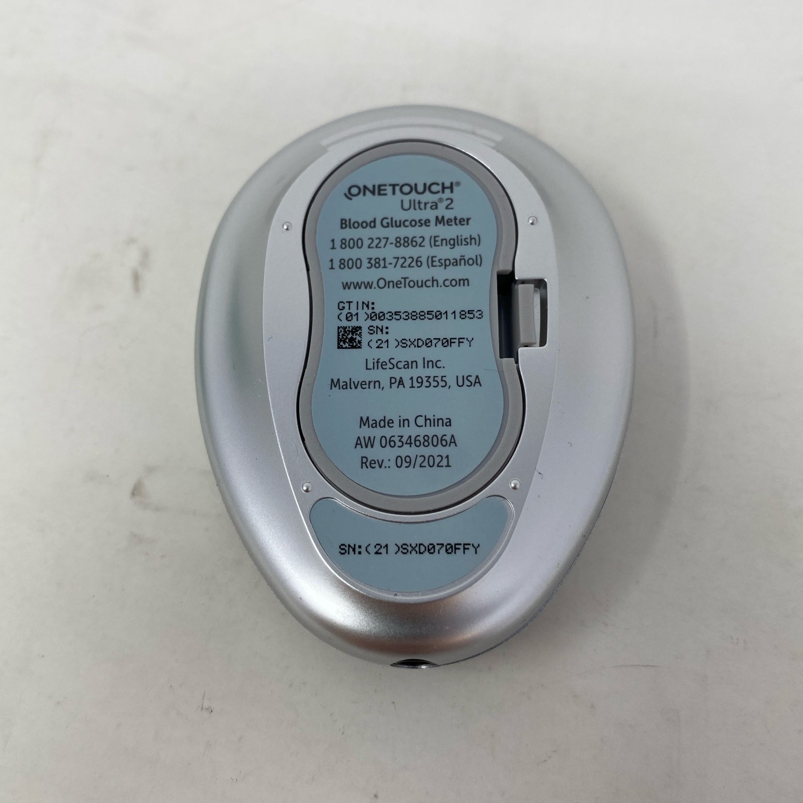 OneTouch Ultra 2 Blood Glucose Meter Kit Blue/Silver