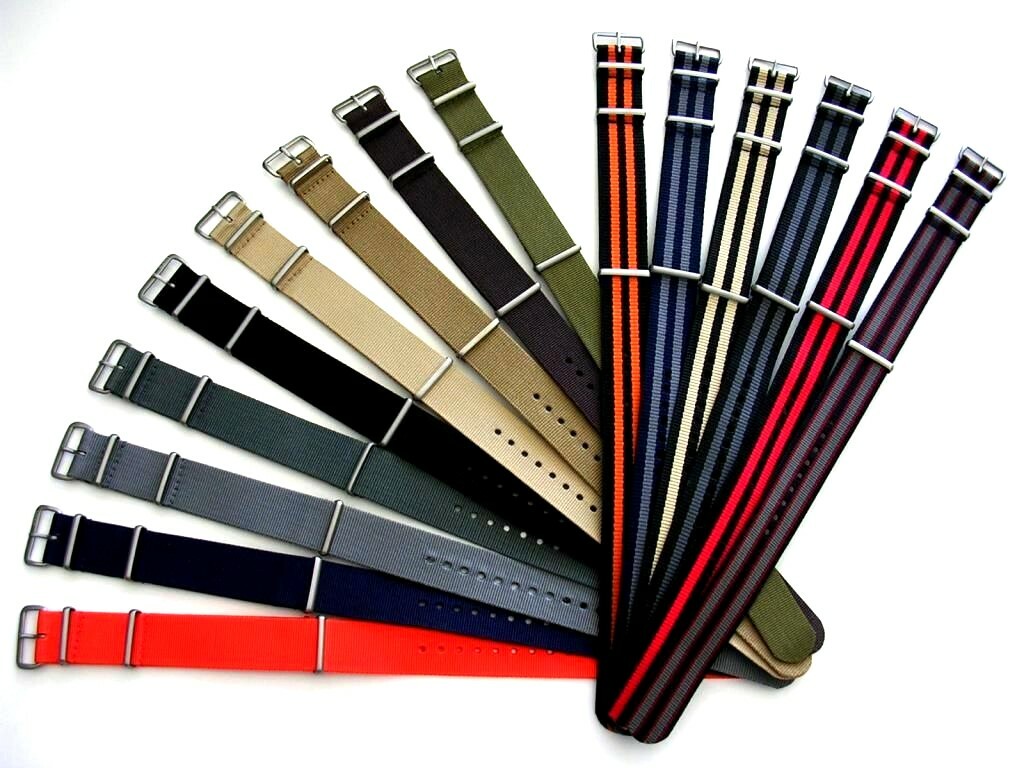 NATO ® watch strap band G10 nylon Military Diver RAF stitched bonded IW SUISSE