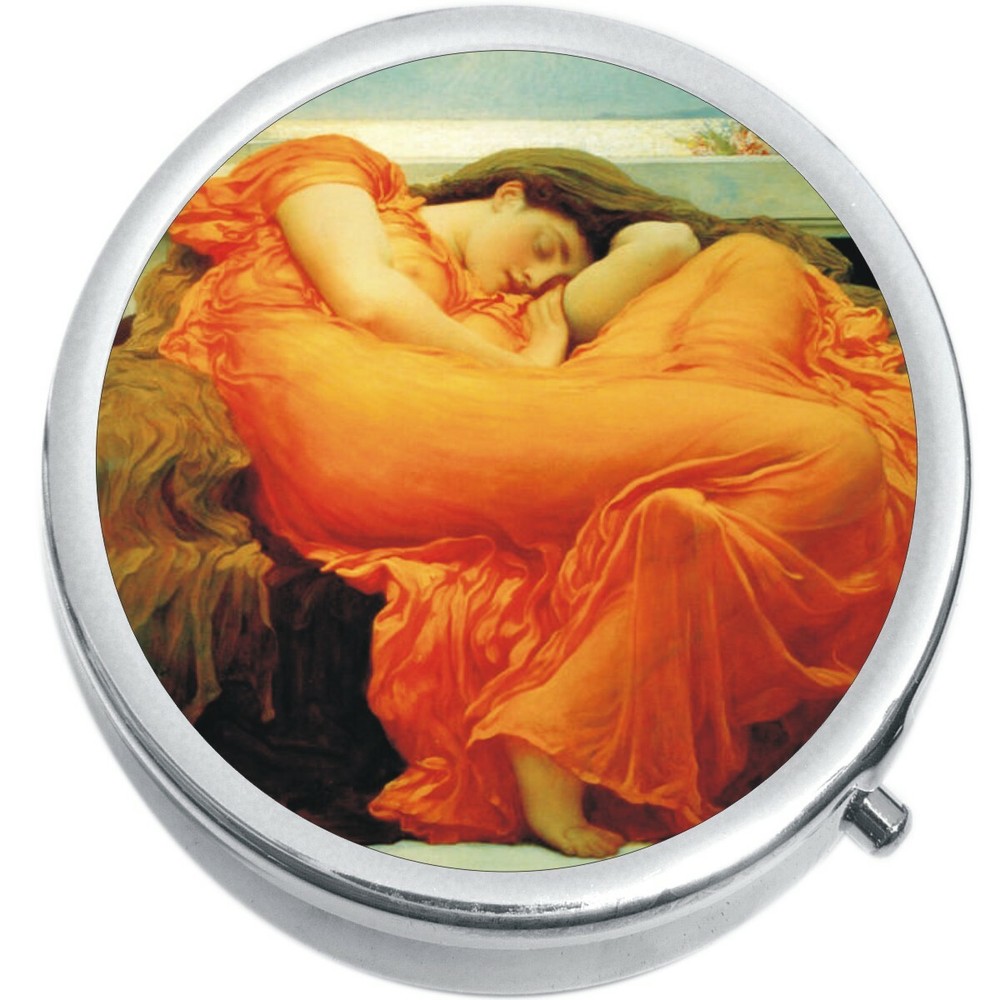 Flaming June  Medicine Vitamin Compact Pill Box