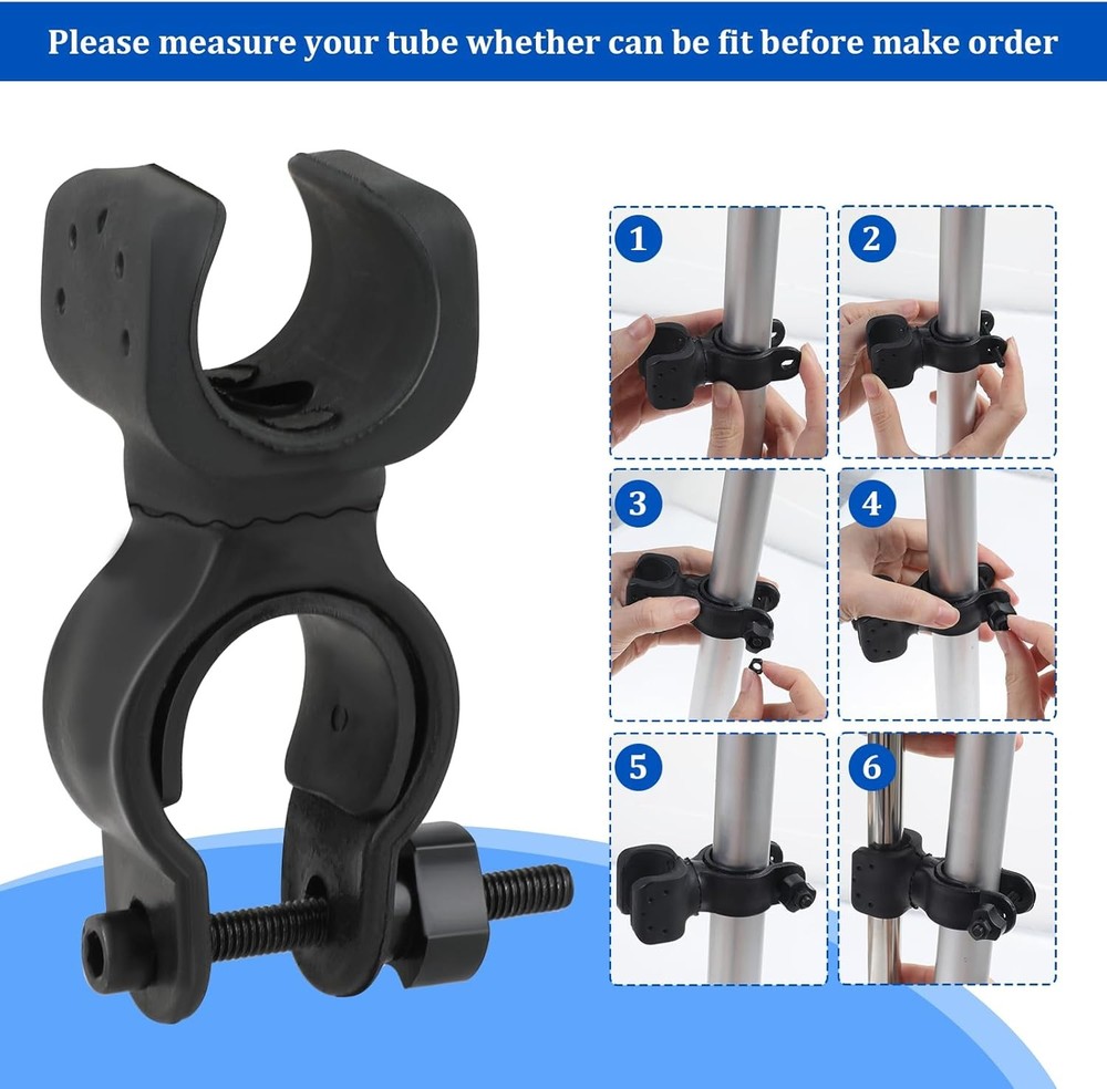 2 Pcs Cane Holder for Walker, Universal Rollator Black