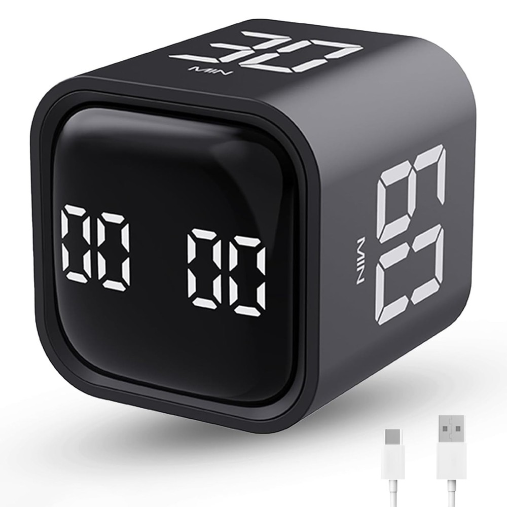 Productivity Timer Flip Gravity Sensor Cube Timer Countdown & Countup,Mute & ...