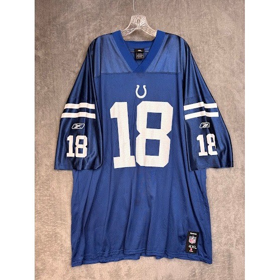 Reebok Peyton Manning Indianapolis Colts Blue NFL Jersey Mens 4XL 18 Football