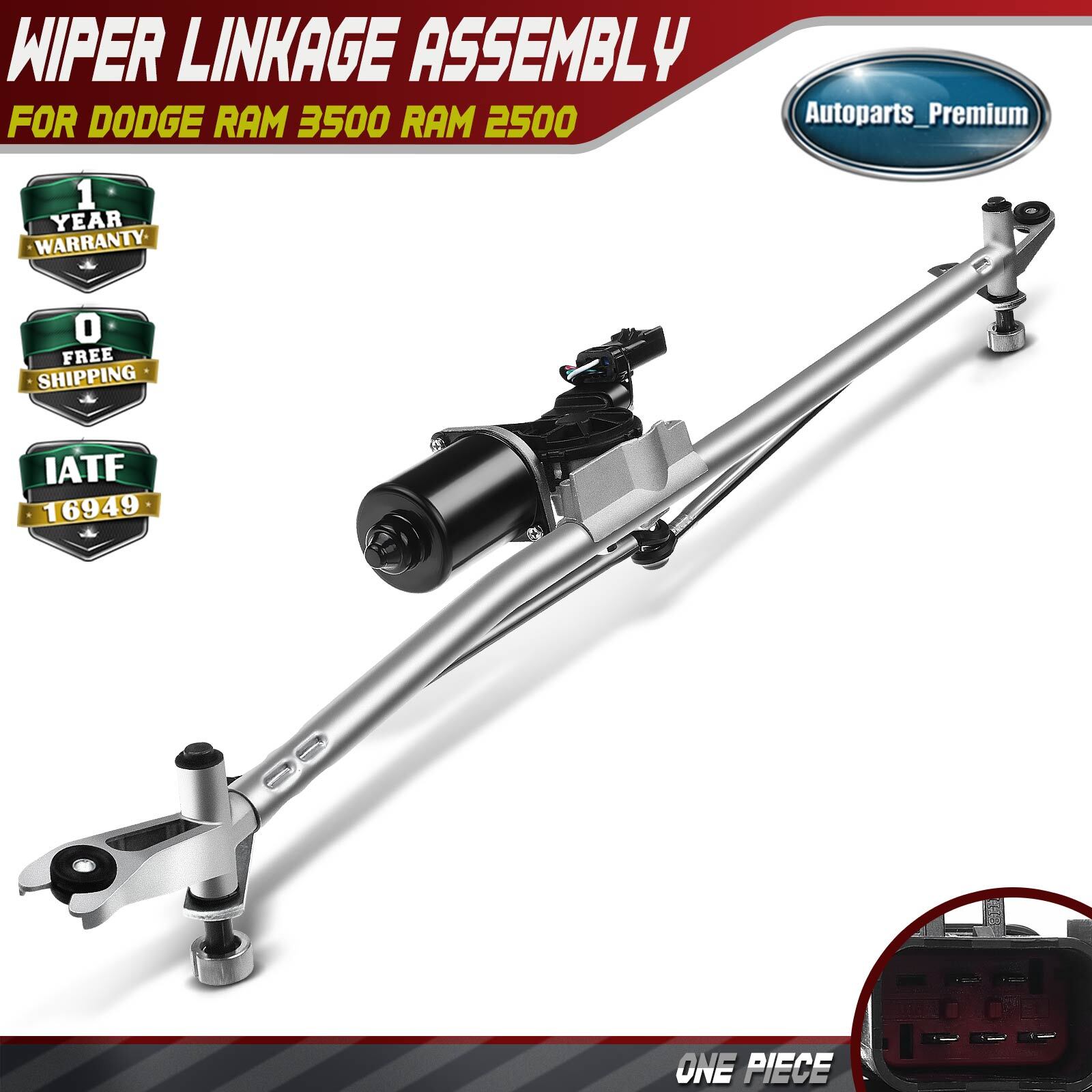 Front Windshield Wiper Linkage with Motor for Dodge Ram 1500 2500 3500 4500 5500