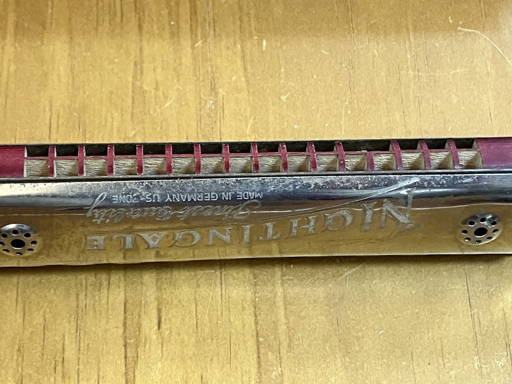 Nightingale Finest Quality Germany/US Harmonica Silver Tone
