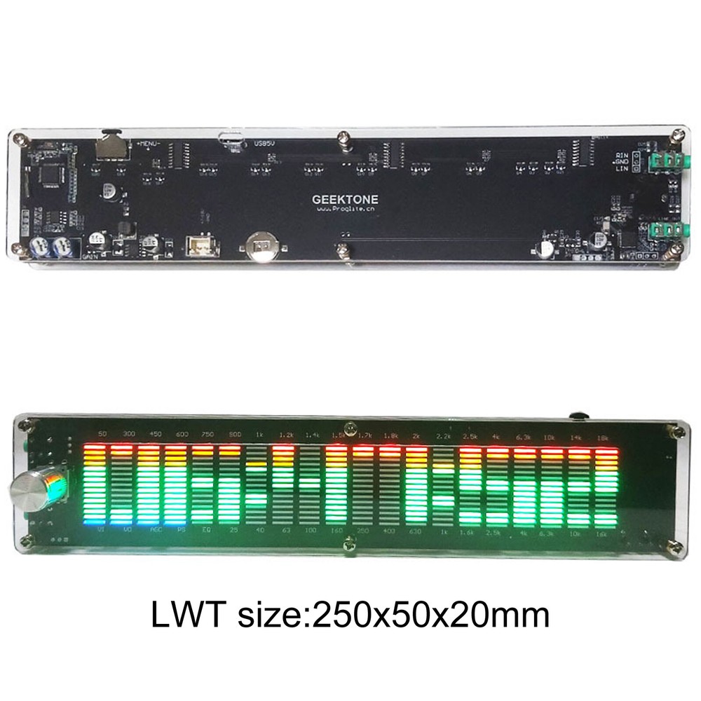 20 Segment LED Level Display Stereo VU Meter Indicator Music Spectrum Analyzer