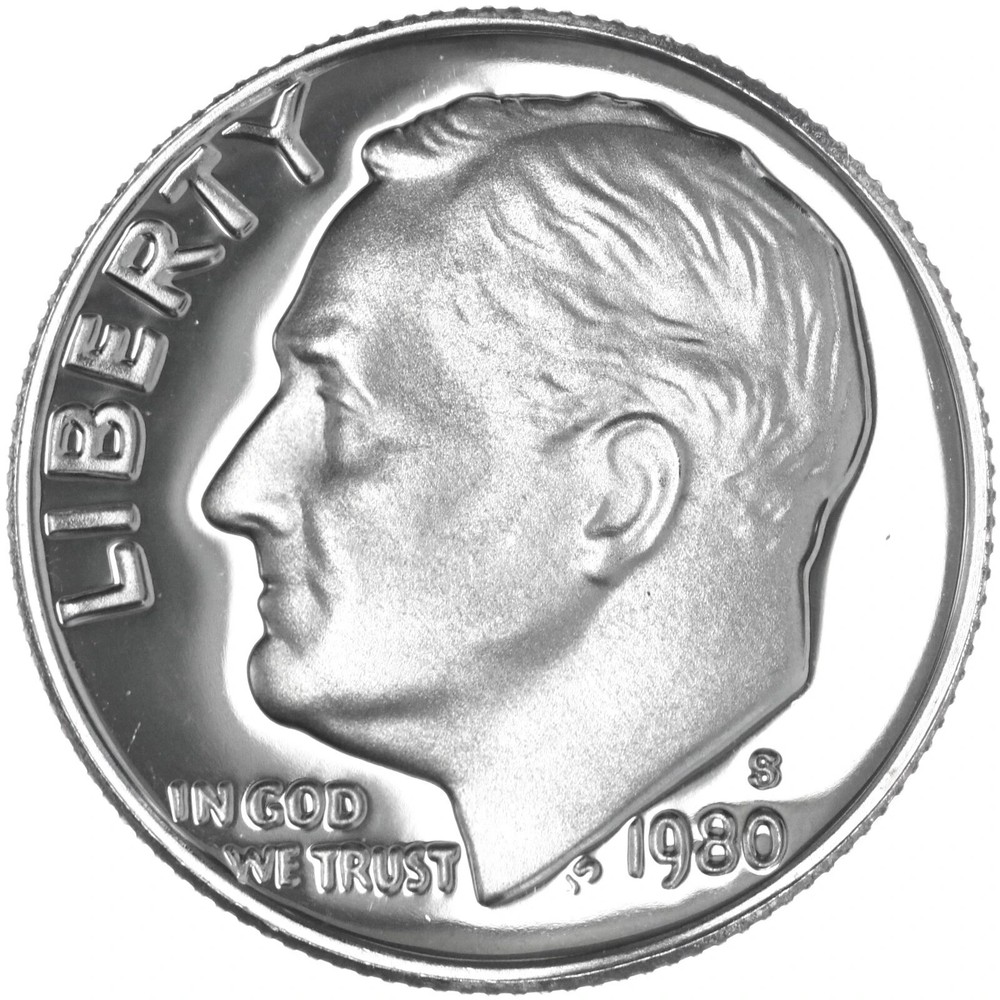 1980 S Proof Roosevelt Dime
