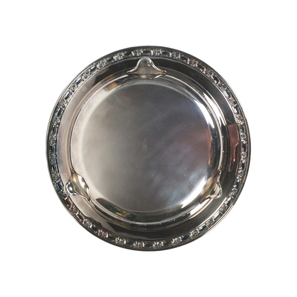 Footed Oneida Silversmiths Engraved Silver-plated Serving Candy Dish Bowl