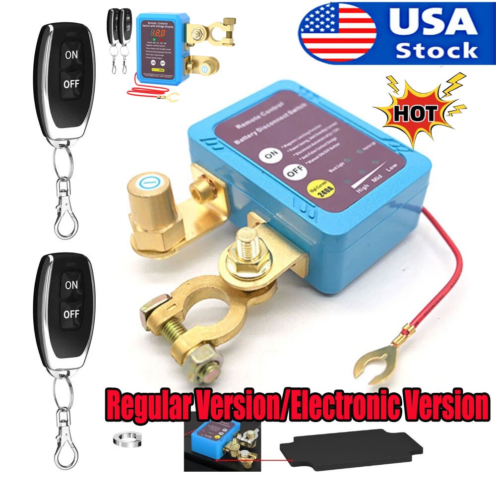 Car Battery Remote Control Disconnect Smart Voltage Power Kill Switch 12V 240A