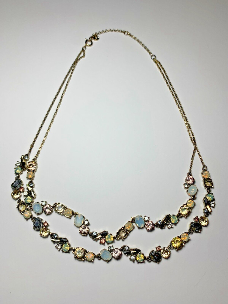 Vintage Loft Double Stranded Multicolor Rhinestone Necklace